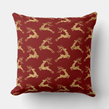 Elegante Bourgondische & Gouden Kerstkussen – Luxe