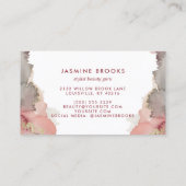 Elegante Bourgondische gouden Waterverf Visitekaartje (Achterkant)