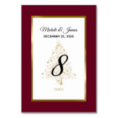 Elegante Bourgondische gouden winter vakantie brui Kaart (Achterkant)