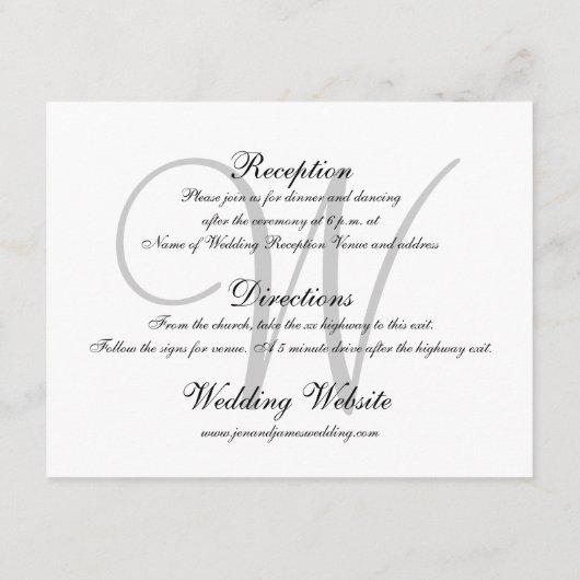 Elegante Bourgondische grijze script bruiloft info Informatiekaartje (Achterkant)