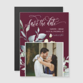 Elegante Bourgondische groene bladeren redden de d (Voorkant / Achterkant)