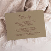 Elegante Bourgondische handschrift gouden bruiloft Informatiekaartje