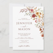 Elegante Bourgondische Herfst herfst bloemenbruilo Kaart (Voorkant)