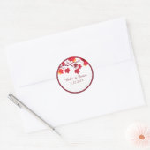 Elegante Bourgondische Herfst herfstblad bruiloft  Ronde Sticker (Envelop)