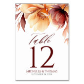 Elegante Bourgondische herfst Waterverf Bloemen Kaart (Voorkant)