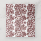 Elegante Bourgondische kant bruiloft Plaatskaartje (Binnenkant ongevouwen)