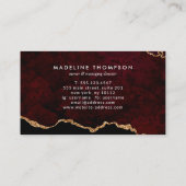 Elegante Bourgondische marmeren agaat geode Klantenkaartje (Achterkant)