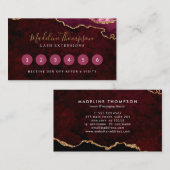 Elegante Bourgondische marmeren agaat geode Klantenkaartje (Voorkant / Achterkant)