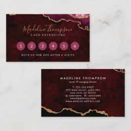 Elegante Bourgondische marmeren agaat geode Klantenkaartje