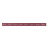 Elegante Bourgondische Maroon Love Fall Wedding Satijnen Lint (Voorkant)