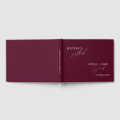 Elegante Bourgondische minimalistische bruiloft Gastenboek (Volledig)