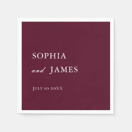 Elegante Bourgondische minimalistische bruiloft Servet