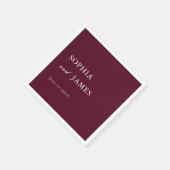 Elegante Bourgondische minimalistische bruiloft Servet (Hoek)