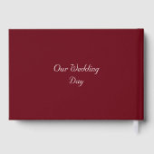 Elegante Bourgondische Monogram Script Wedding Par Gastenboek (Achterkant)