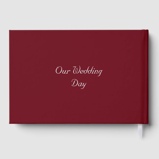 Elegante Bourgondische Monogram Script Wedding Par Gastenboek (Achterkant)