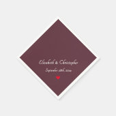 Elegante Bourgondische Monogram Wedding Party Cock Servet (Hoek)