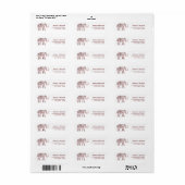Elegante Bourgondische olifant indiaanse bruiloft Etiket (Full Sheet)