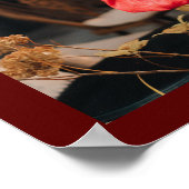 Elegante Bourgondische paar foto avond bruiloft Poster (Hoek)