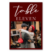 Elegante Bourgondische paar foto bruiloft Kaart (Achterkant)