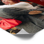 Elegante Bourgondische paar foto bruiloft welkom Poster (Hoek)