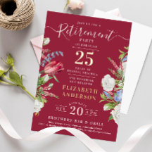 Elegante Bourgondische Pensioen Bloemen Folie Uitn