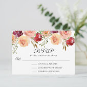 Elegante Bourgondische perzik pioen bloemenbruilof (Staand voorkant)