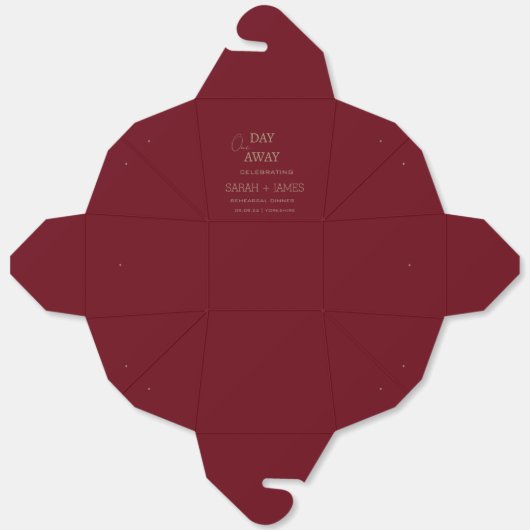 Elegante Bourgondische repetitie Diner Trouwfeest Bedankdoosjes (Ongevouwen)