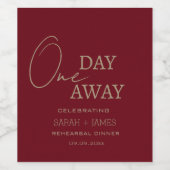 Elegante Bourgondische repetitie Diner Trouwfeest Wijn Etiket (Enkel label)