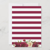 Elegante Bourgondische rode bloemenwinter Herfst b Kaart (Achterkant)