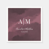 Elegante Bourgondische rode bruiloft Servet (Voorkant)