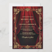 Elegante  Bourgondische rode en gouden bruiloft Kaart (Voorkant)