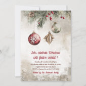 Elegante Bourgondische rode kerstcocktail party Kaart (Voorkant)