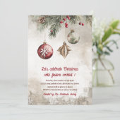 Elegante Bourgondische rode kerstcocktail party Kaart (Staand voorkant)