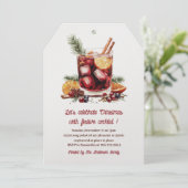 Elegante Bourgondische rode kerstcocktail party Kaart (Staand voorkant)