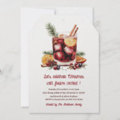 Elegante Bourgondische rode kerstcocktail party Kaart (Voorkant)