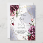 Elegante Bourgondische rode rozen Waterverf Kaart (Voorkant)