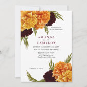 Elegante Bourgondische rode Waterverf "MARIGOLD" b Kaart (Voorkant)