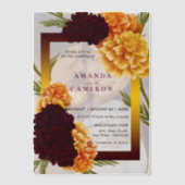 Elegante Bourgondische rode Waterverf "MARIGOLD" b Vellum Uitnodigingen (Voorkant)