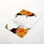 Elegante Bourgondische rode Waterverf "MARIGOLD" F Folie Uitnodiging (Gedraaid)