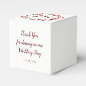 Elegante Bourgondische Roos krans Monogram bruilof Bedankdoosjes (Voorkant Zijde)