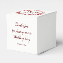 Elegante Bourgondische Roos krans Monogram bruilof Bedankdoosjes