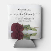 Elegante Bourgondische Roos Maid of Honor bruiloft Blikjeskoeler (Achterkant)