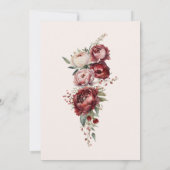 Elegante Bourgondische rustieke bloemenbruiloft Wa Kaart (Achterkant)