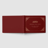 Elegante Bourgondische  Scroll Moslim Bruiloft Gastenboek (Volledig)