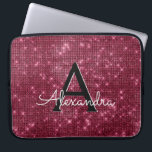 Elegante Bourgondische Shimmer en Sparkle Monogram Laptop Sleeve<br><div class="desc">Elegante Bourgogne Faux Bourgogne Marsala Shimmer Elegant Monogram Hoesje. Dit hoesje kan worden aangepast om uw initiaal en voornaam op te nemen.</div>