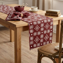 Elegante Bourgondische Sneeuwvlok Damast Bloem