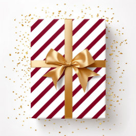 Elegante Bourgondische strepen Cadeaupapier