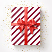 Elegante Bourgondische strepen Cadeaupapier