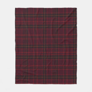 Elegante Bourgondische Tartan Fleece Deken