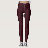Elegante Bourgondische Tartan Leggings (Voorkant)